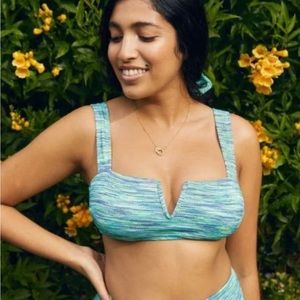 EUC Aerie V Space Dye Bandeau Bikini Swim Top
